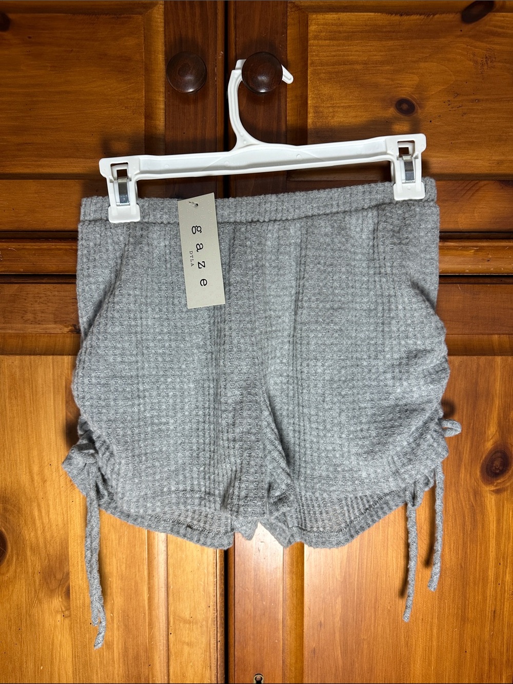 gaze Light Gray Waffle Knit Women’s Lounge Shorts